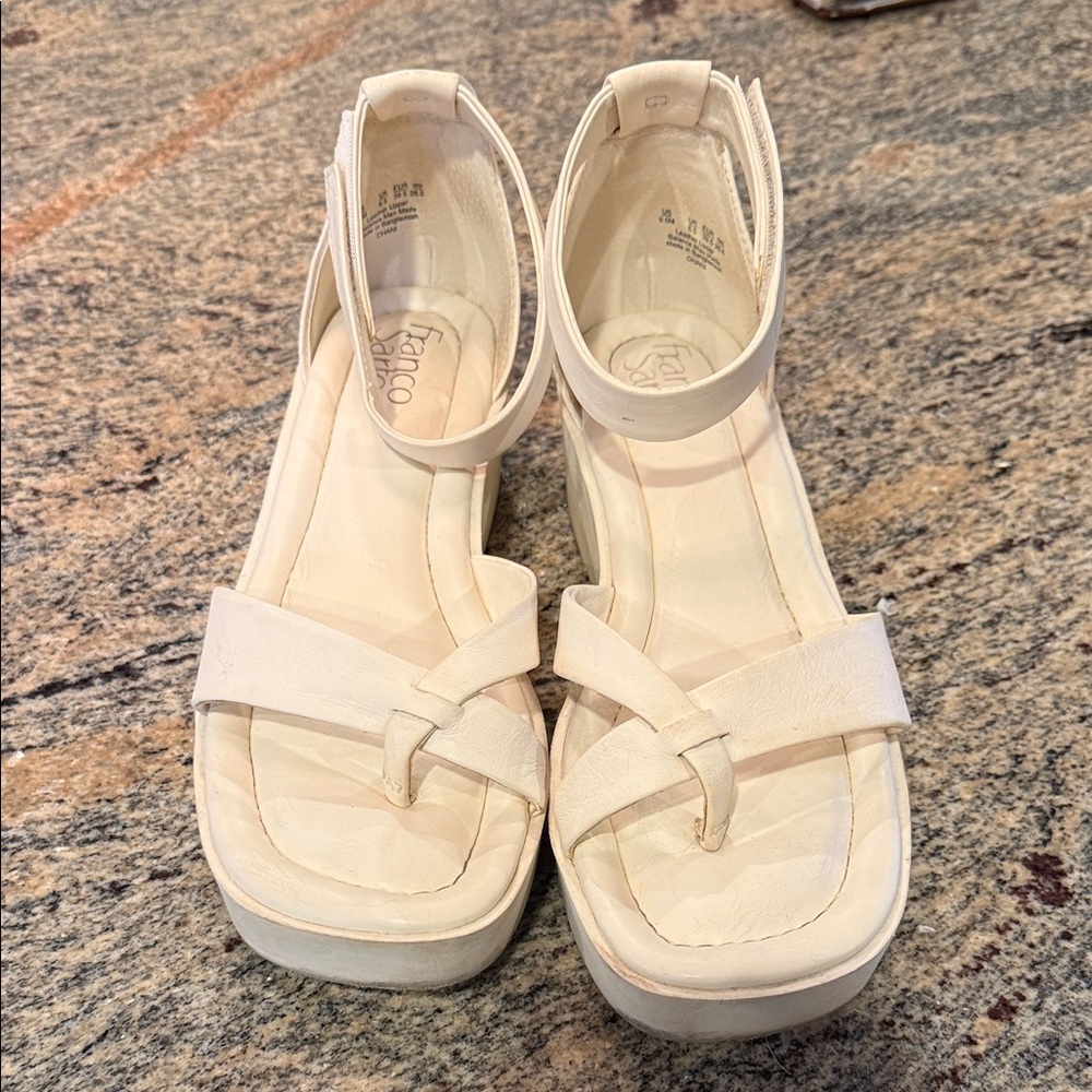 Franco Sarto Women's creamy White Strappy Sandals